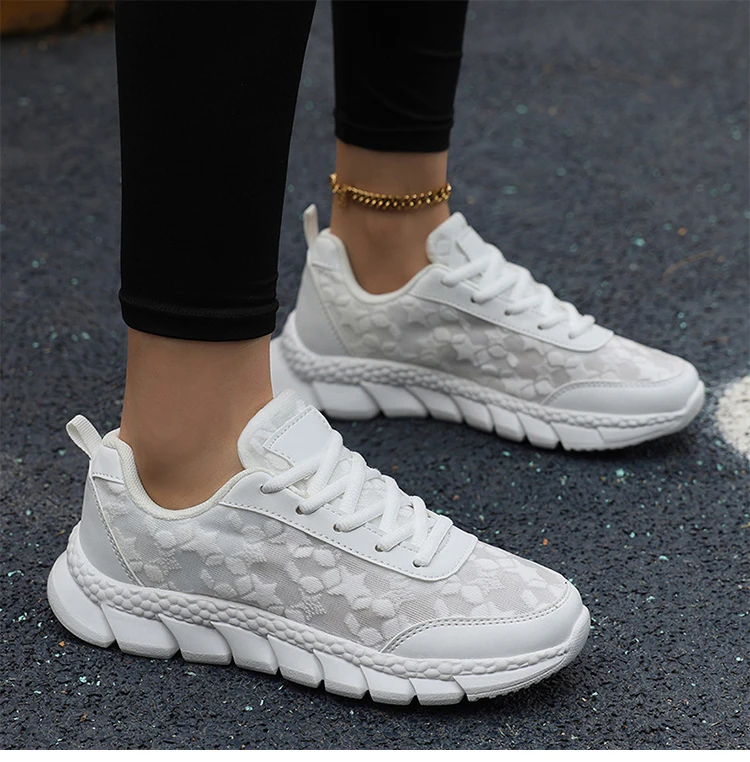 Damen-Sneaker, atmungsaktive Mesh-Turnschuhe, Sportschuhe für Damen, Trainer, weiße Schuhe, Körbe, Damenmode, 2025, Schuhe, Tennis, weiblich – Detail 6