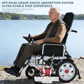 L'Ultima Sedia a Rotelle Elettrica per Adulti con Schienale Alto, Pieghevole e con Ampia Dimensione Estesa, Progettata Appositamente per T