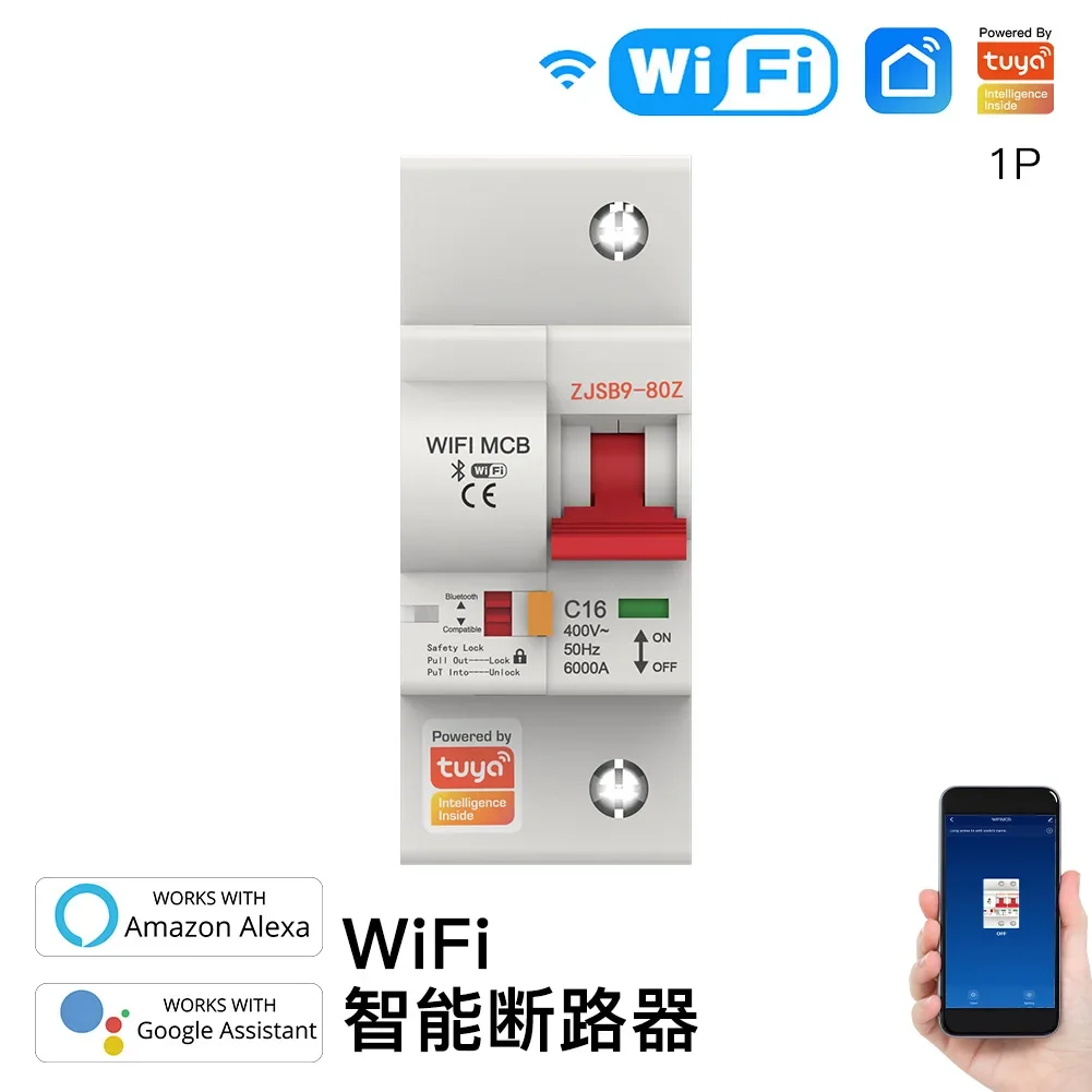 

Автоматический выключатель с поддержкой Wi-Fi, 1/2/3/4P
