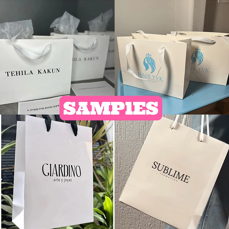 Valentine day gifts pacakge white bag wedding bow tie luxury bag for small business personization 5/10Pcs gift bags,paper packaging bag