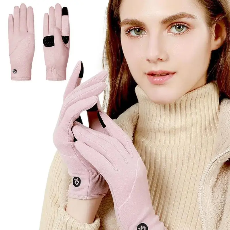 

Womens Winter Gloves With Touchscreen Fingers Fleece Lined Windproof Cold Weather Gloves Stretch Non-Slip Driving Gloves Winter