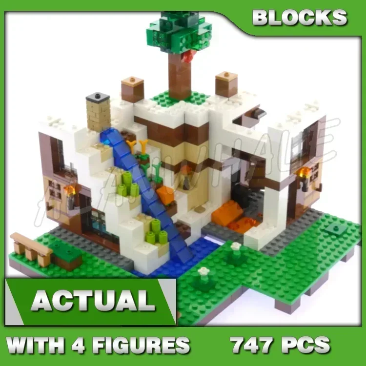 747Pcs Game My World The Waterfall Base Ultimate Shelter Roof Garden Lava 10624 Building Blocks Toys Compatibile Con Il Modello