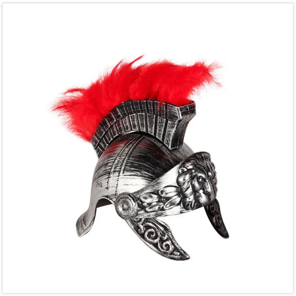 Cosplay Spartan Warrior Hat Masquerade Roman Hat Helmets Spartacu Samurai Medieval Ancient Roman Vintage Helmet Feather Lion Cap