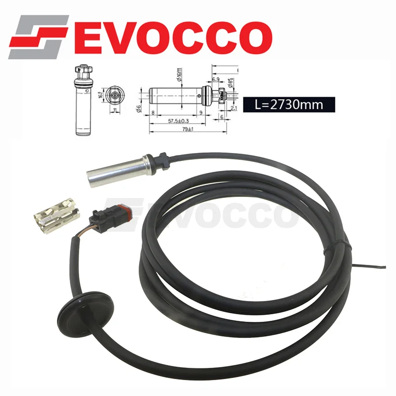 096.252 2.25332 Dt Sinistra Destra Abs Sensore L = 2730 Millimetri Per Wabco 4410323860 Renault Volvo Camion Fh16 2002- 21247147 20528660 20554957