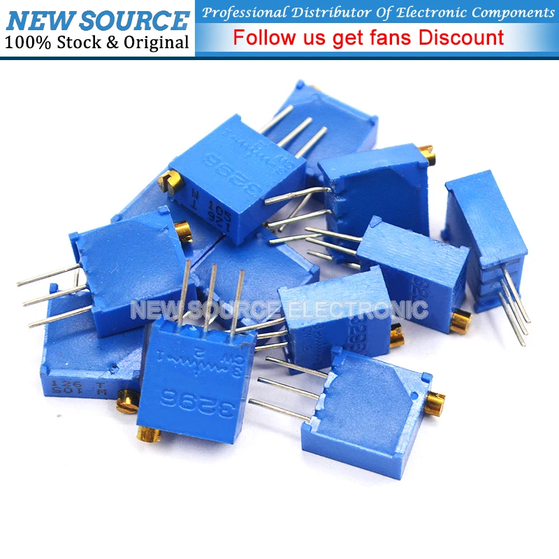 13values*2PCS 3296W Potentiometer 100R 200R 500R 1K 2K 5K 10K 20K 50K 100K 200K 500K 1M Variable Resistors Set Newsource