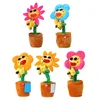 kids toys Singing And Dancing Cactus Sun Flower Toy Simulation Sunflower Dancing Playing Saxophone Bluetooth Musical Plush Toy 1