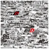 10/30/75PCS Anime Black White Initial D Stickers Graffiti Funny Kids DIY Decals Gift Toy for Wall Notebook Bike Cartoon Sticker 2
