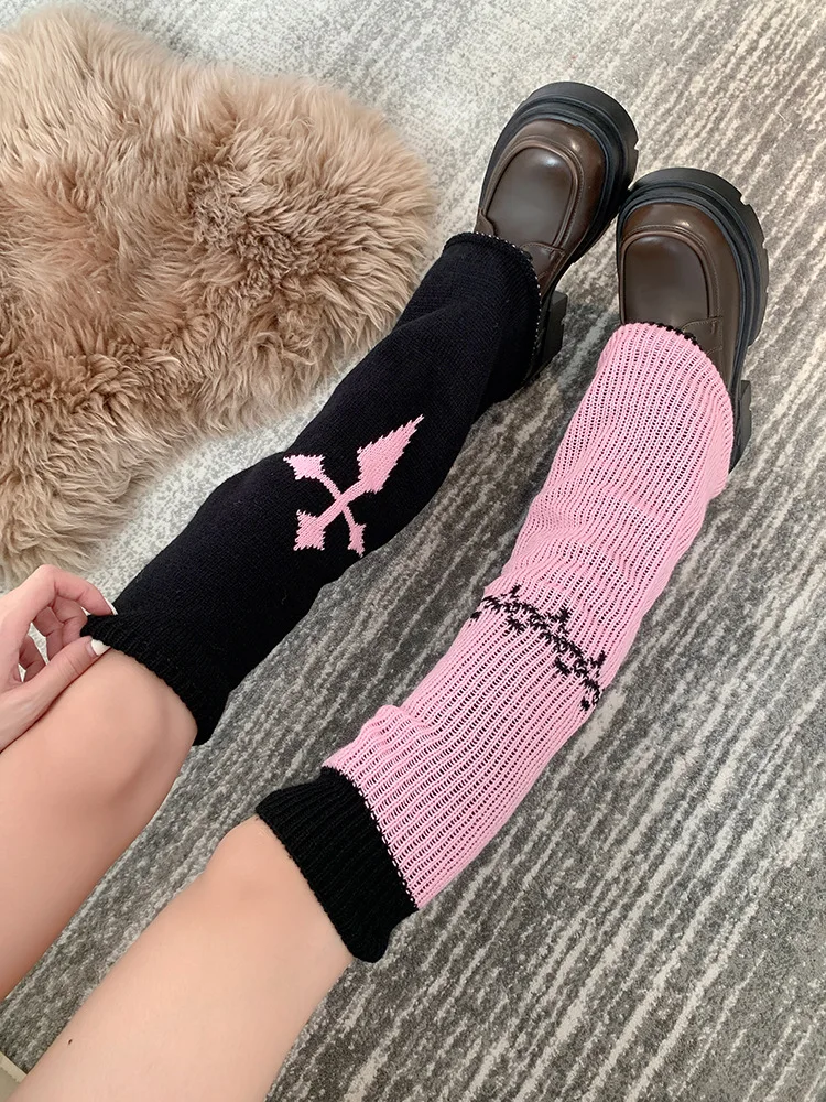 

Leg Warmers Knitted Spicy Girl Thin Wide y2k Leg Warmers Mouth Stacked Socks Millennium Versatile Socks Set Subculture