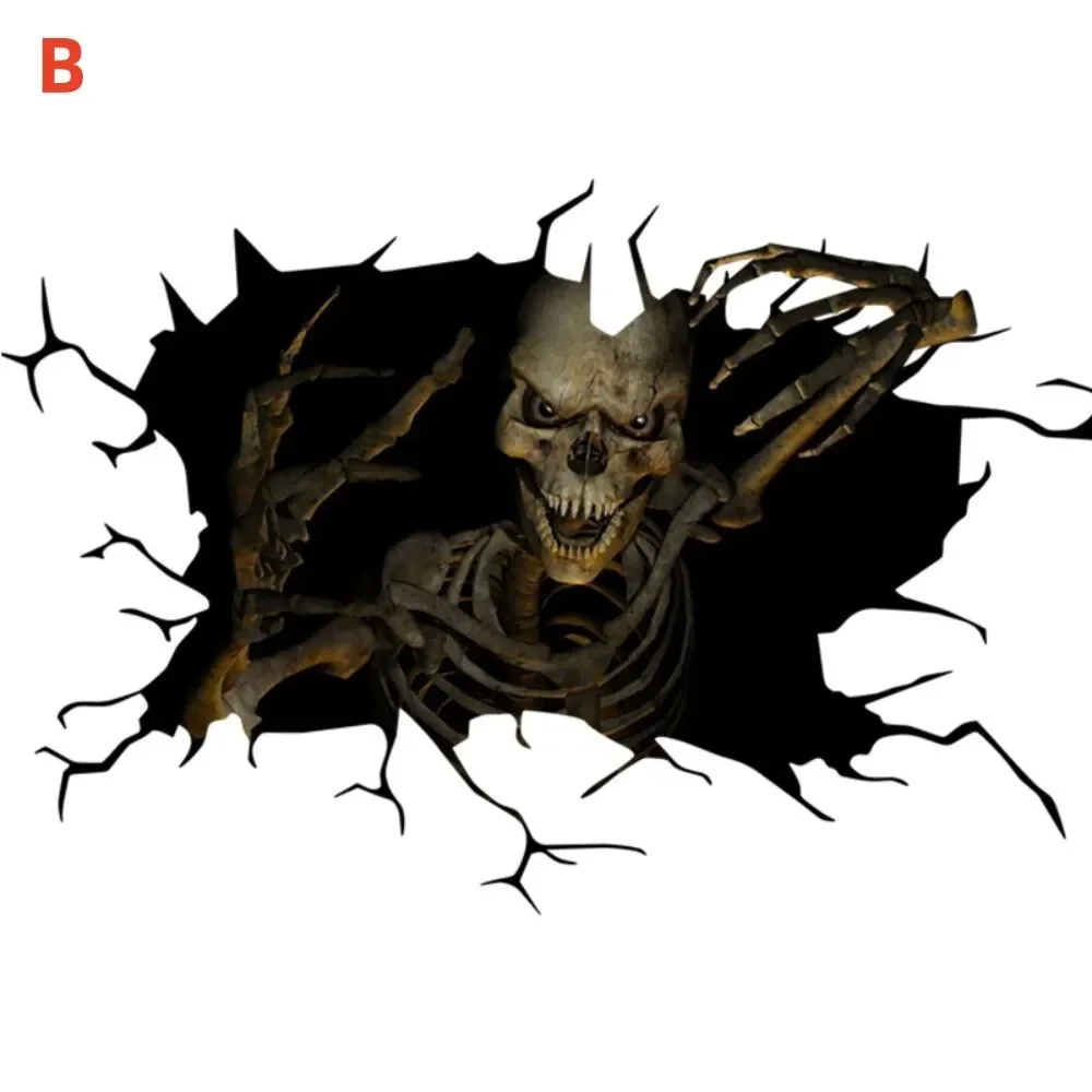 3D Funny Car Stickers Durable Vinyl Decals for Halloween Pranks Bike Window Home Party Decor