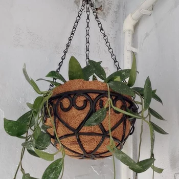 Round Iron Basket Flowerpot 1