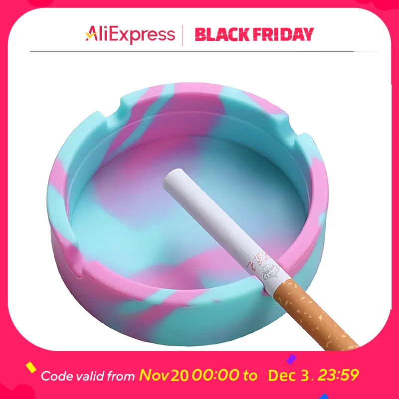 Glow in Dark Silicone Ashtray Easy Clean Shatterproof