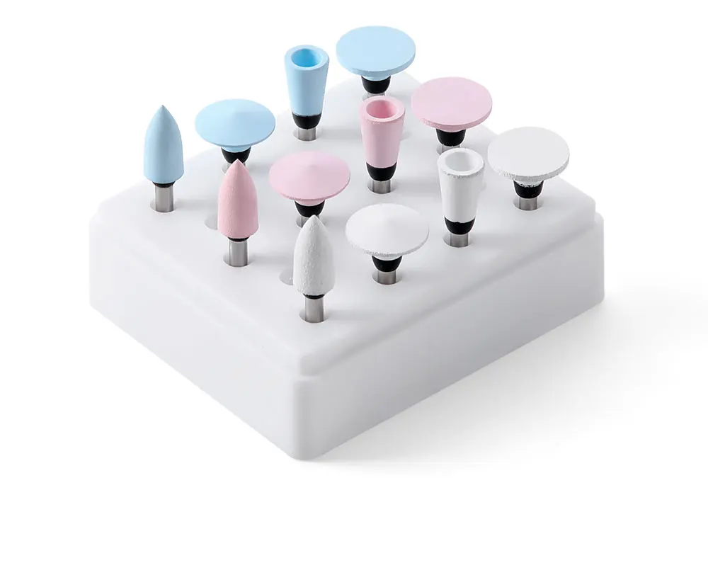 AZDENT 12 Teile/schachtel Dental Silikon Polieren Set für Weiche Harz Schleifköpfe Zähne Polierer RA Finisher für Niedrige Geschwindigkeit Handstück – Detail 7