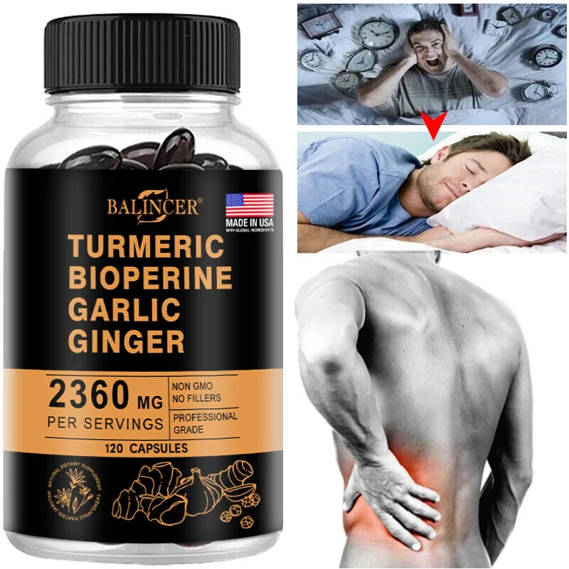 Balincer Curcumin Max Potency 95% 2360 Mg with BioPerine Black Pepper Extract for Overall Health turmeric ginger supplement