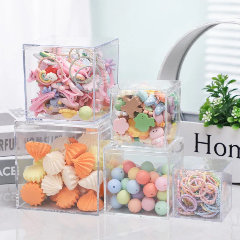 5 Size Acrylic Box Plastic Organizer Box Food Storage Container Kitchen  Storage Box Toys Storage Organizer Makeup Desk Organizer