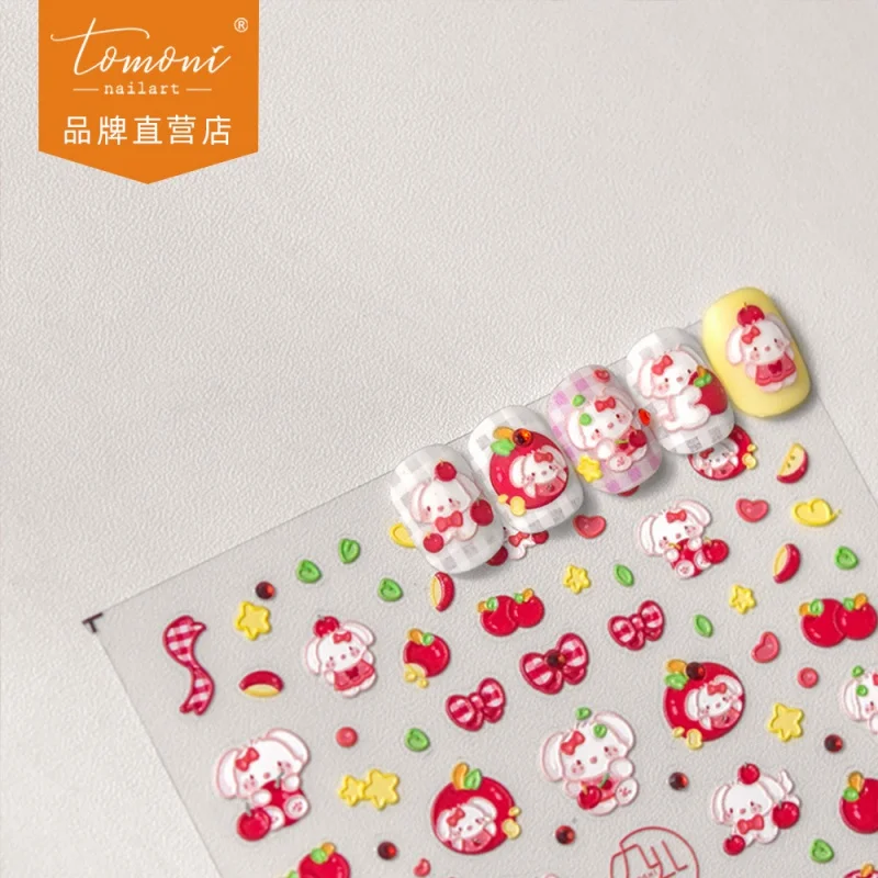 

[Meow.Sensei] Tomoni Bright Crystal Nail Stickers Popular Cute Nail Sticker Factory Wholesale Japanese Apple Dog 3127