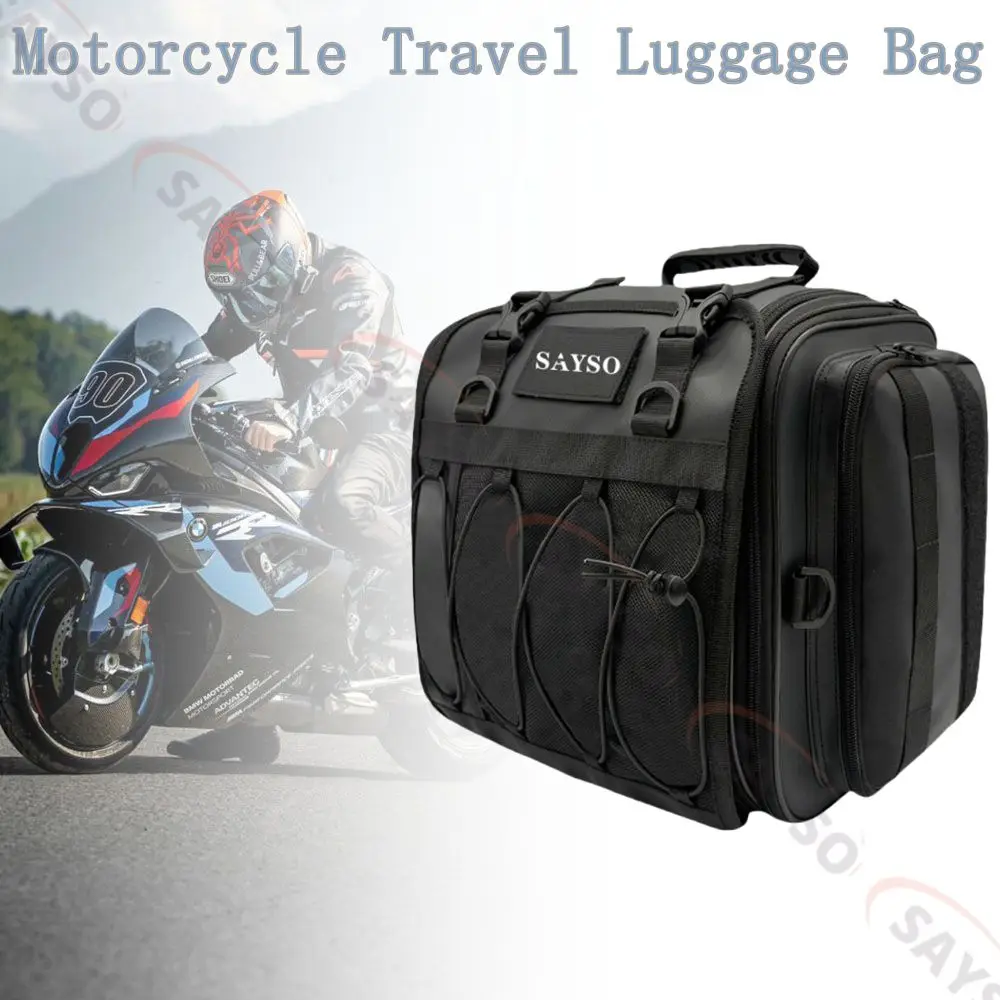 Borsa da viaggio per moto Borsa da coda/bagagliaio/rack per motore espandibile impermeabile di grande capacità per la maggior parte delle moto