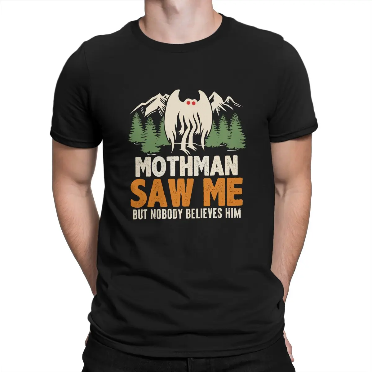 Mothman Umanoide Creature Tshirt Mothman Saw Me Ma Nessuno Pensa A Lui Maglietta In Poliestere Cryptid Maglietta Da Uomo Per Il Tempo Libero