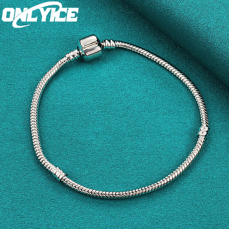 Hot New 925 Sterling Silver Bracelets For Women Man Solid Snake Chain Fashion Wedding Party Christmas Gifts Charm Jewelry