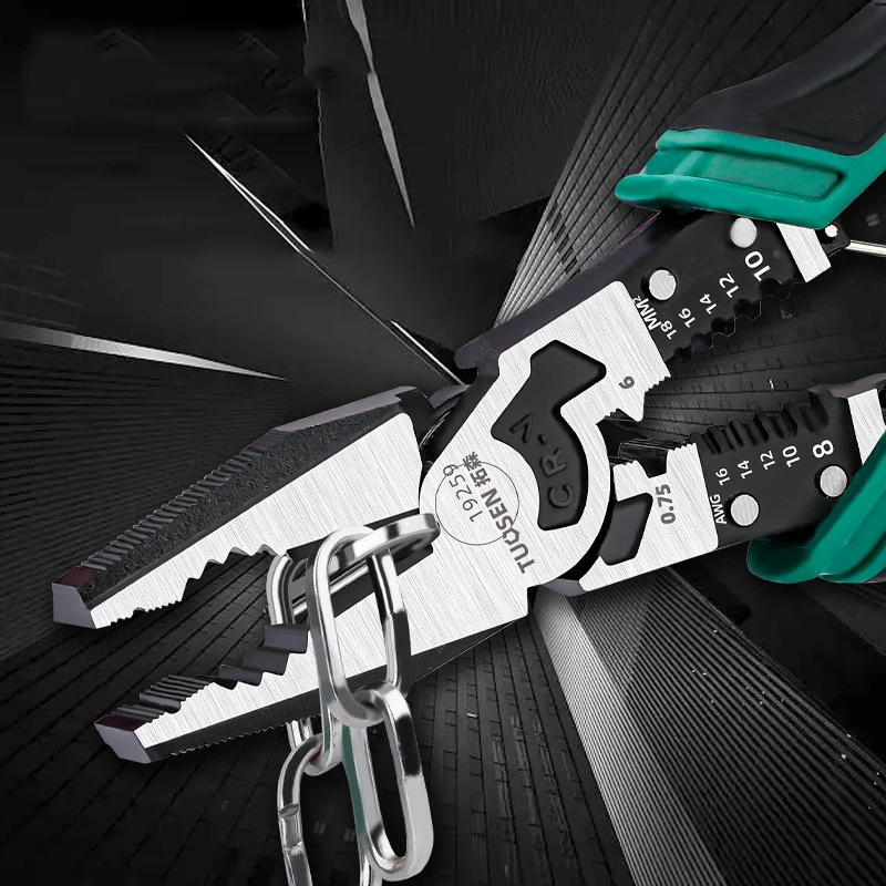 

Industrial Grade Pliers 9-inch Wire Stripper Pointed Nose Labor-saving Cutting Diagonal Pliers Multi-function Wire Pliers