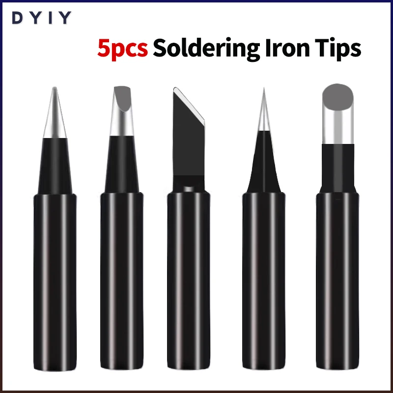 

5pcs Soldering Iron Tips Electric Soldering Iron Head 900M-T for Hakko 933.376.907.913.951,898D,852D+ Soldering Rework Station