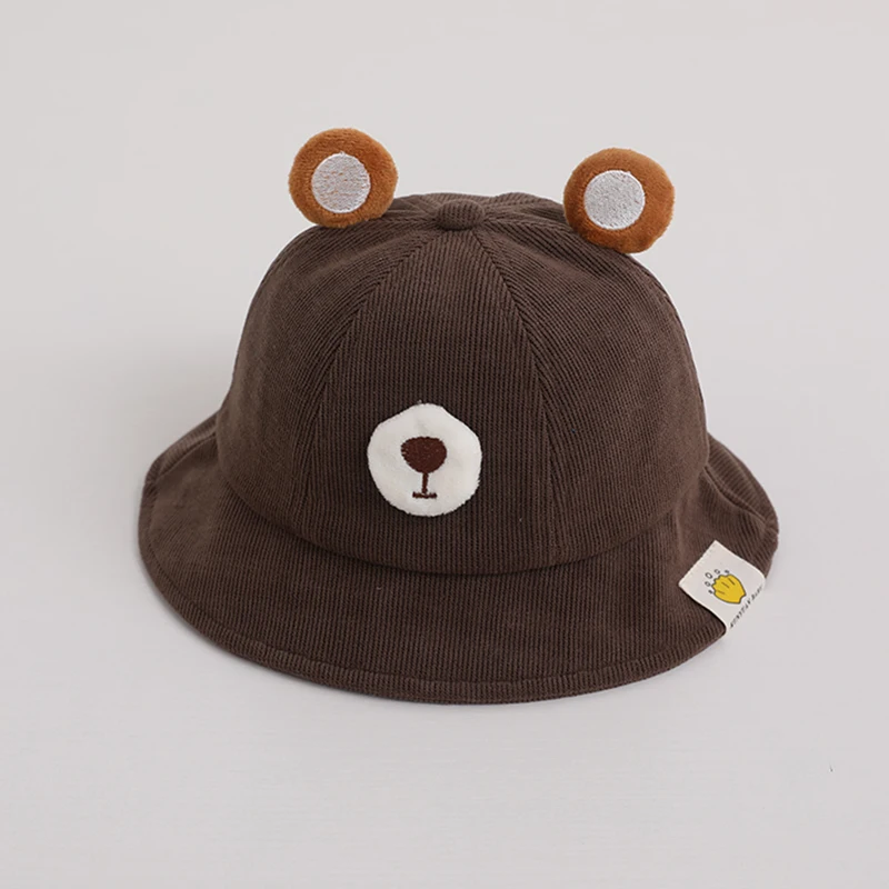 Baby Hat Kids Caps Baby Bucket Hat for Boy 1-4Y Cute Bear Baby Fisherman Cap With Ears Solid Cotton Casual Sun Hat Outdoor Summer Child Panama Cap