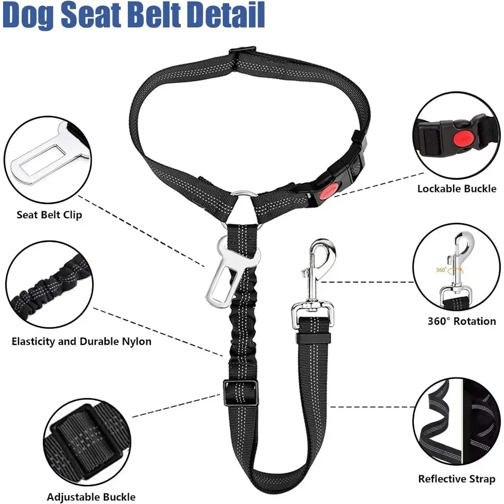 2-in-1 Reflective Dog Seatbelt 4
