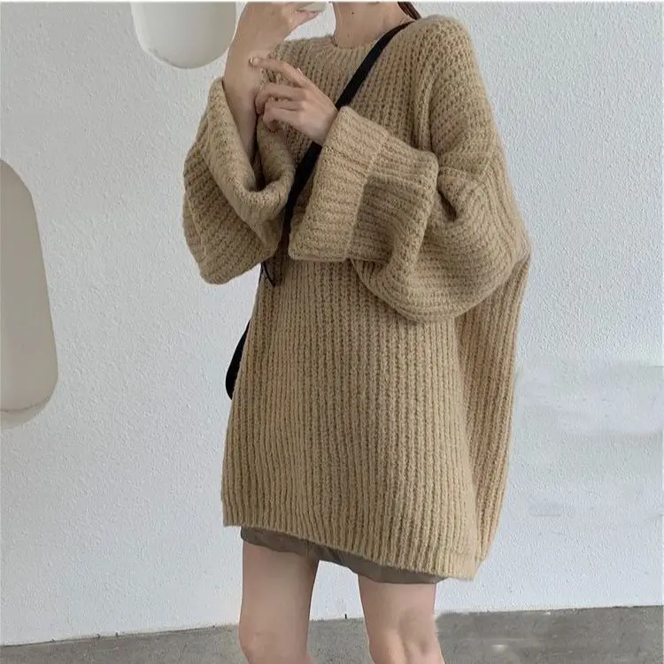 

Hsa Chic Pink Floral Print Casual Women Knit Sweater 2023 New Vintage O Neck Female Pullover Casual Warm Jumper Floral Tops