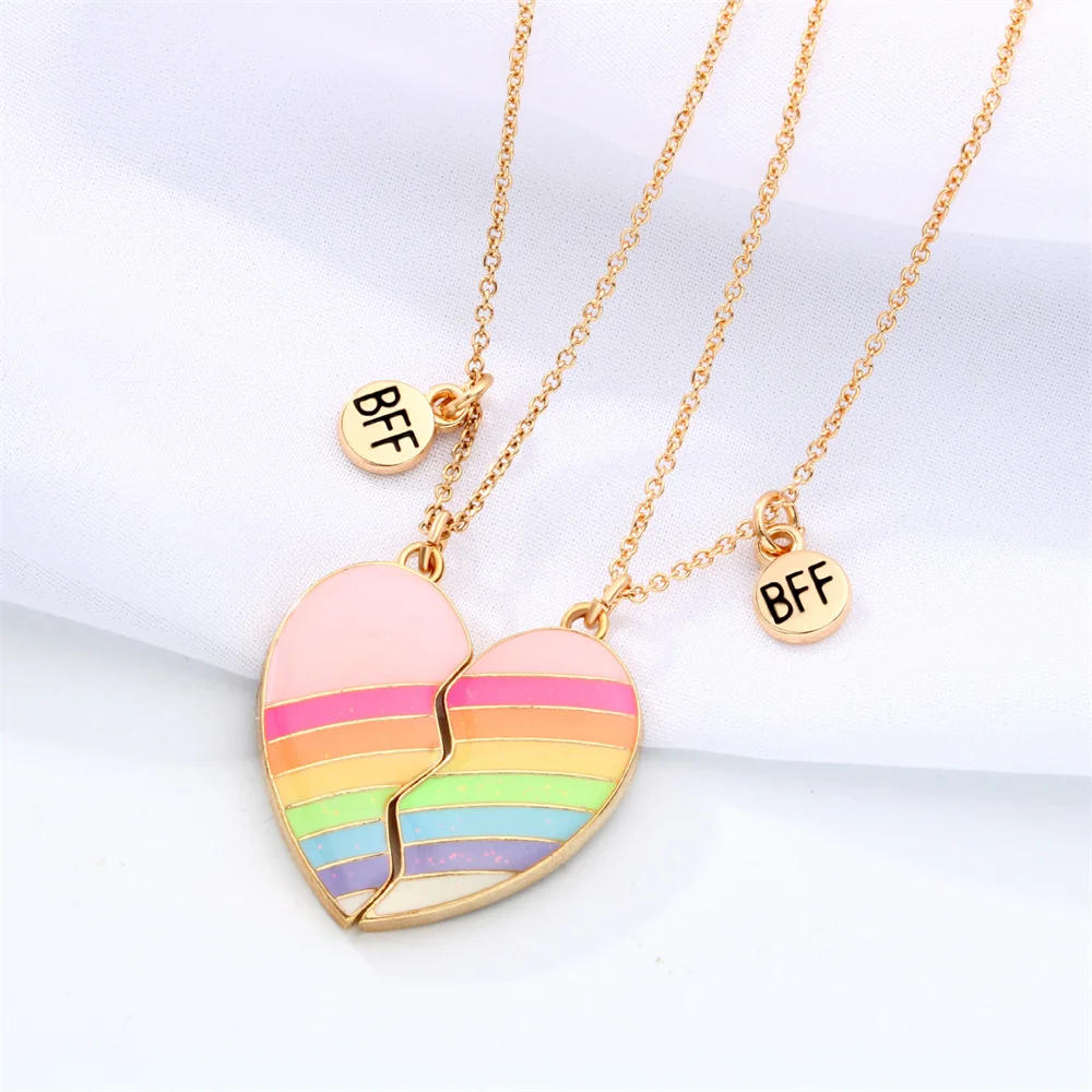 Pcs/Set Best Friends Pendant Necklace Broken Love Heart