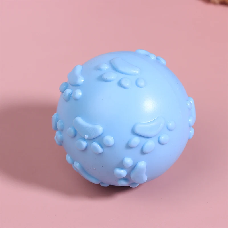Interactive Cartoon Paw Print Dog Toy Ball, Squeaky & Chewable Rubber Material, Small Breed Pet Plaything Aids in Dental Health Sdee86eb4148249eab1d6d2a4dc499320f