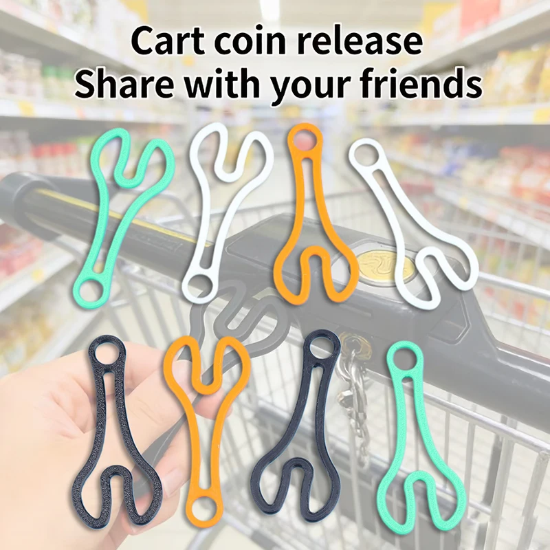 10Pcs Shopping Cart Token Keychain - Supermarket Trolley Unlocking Tool 3D Printed Portable & Reusable Compact Sturdy Design