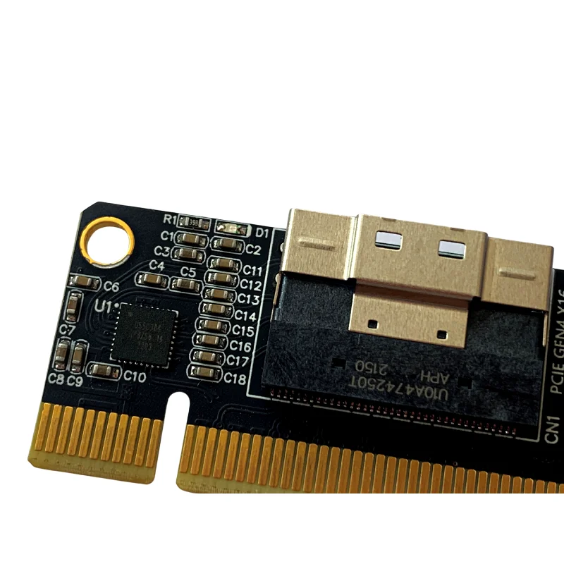 Pcie 4.0x16 a Portas Nvme-compatível Placa de Expansão Pci-e 4.0 16x para Slimsas 8i x2 Sff8654 Placa Gráfica Gpu Ssd Placa de Adaptador - Imagem 4