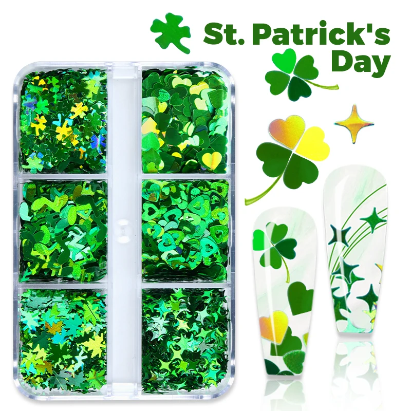 Блестки для эпоксидной смолы Green Shamrocks силиконовый наполнитель форм День Св.