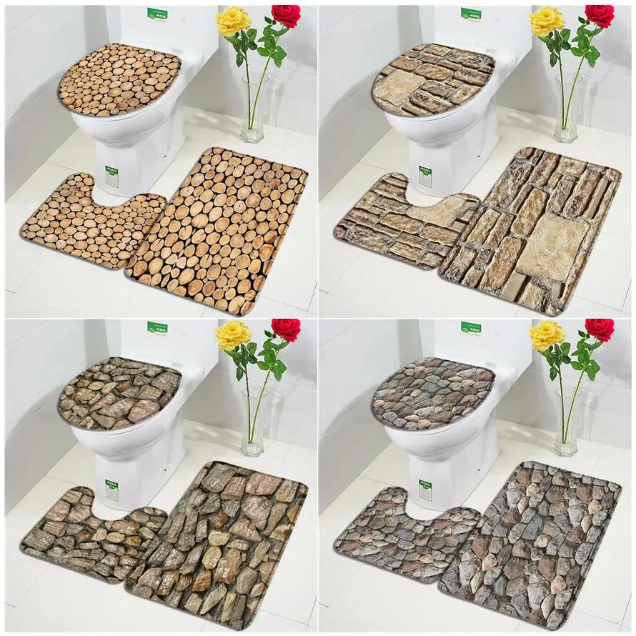 Tappetino Da Bagno Vintage In Muro Di Mattoni S Set Creativo Vecchio Tappeto Per Porta Di Casa In Pietra Moderna Decorazione Per Bagno In Flanella Tap