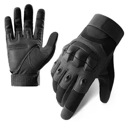 Breathable Touchscreen Motorcycle Riding Gloves - Full - Finger Protection - M (Black Gloves)