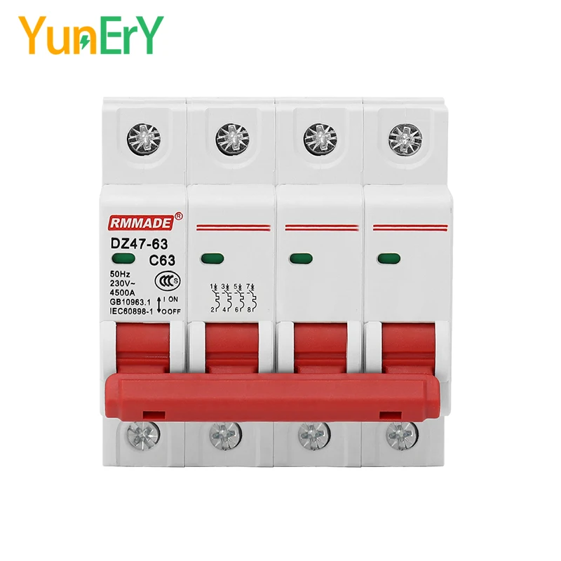 DIN  DZ47-63 ̴ ȸ ܱ  ġ, AC 230V-400V 1P 2P 3P 4P MCB 6A 10A 16A 20A 25A 32A 40A 50A 63A 80A 100A 125A