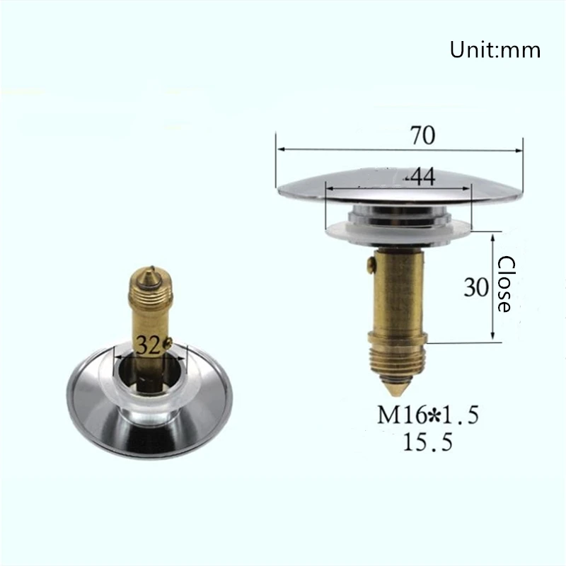 Floor Drain Fittings 1pc Brass Bathtub Shower Room Bounce Plug Bouncing Core Basin Bouncing Pop-up