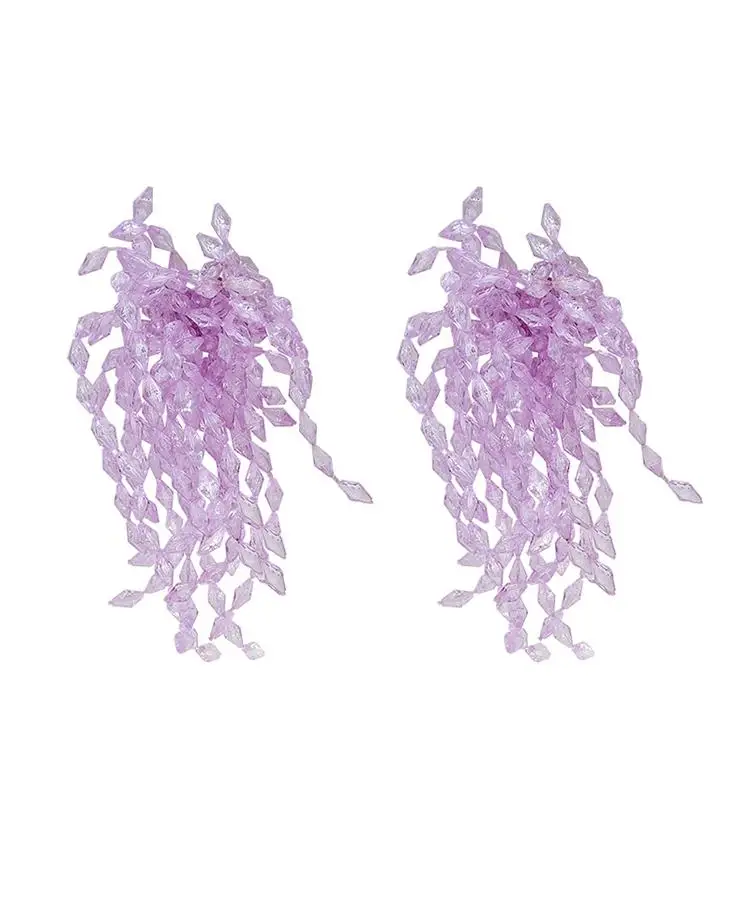 Artificial Crystal Earrings Long Tassel Eardrop 2024 Vacation Style Elegant Earrings Birthday Gift Wedding Decoration