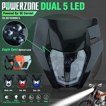 PowerZone 오토바이 헤드라이트 헤드 램프, 수퍼모토 페어링, KTM EXC SXF MX 더트 바이크 엔듀로 헤드라이트