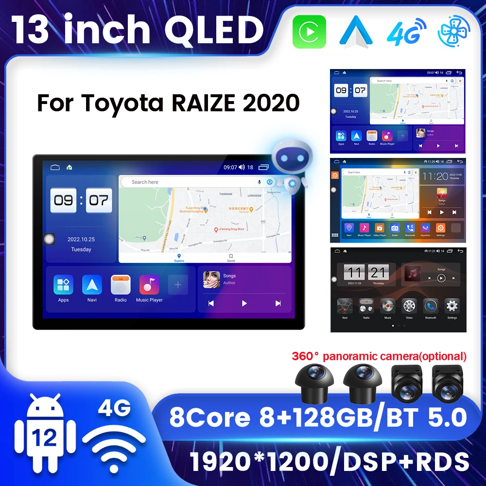 

Octa Core Car Radio Stereo Android 12 QLED Screen GPS Navigation Head Unit For Toyota Raize 2020 Multimedia Player 2DIN NO DVD