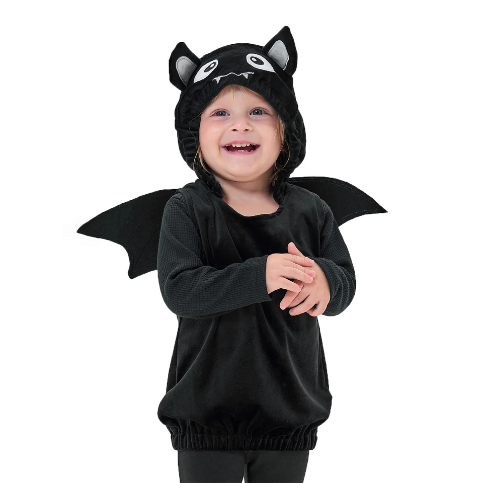 Déguisement Bébé Chauve-Souris - Grenouillère Capuche Velours - Halloween - Taille 0 à 24 Mois - Polyester - 8
