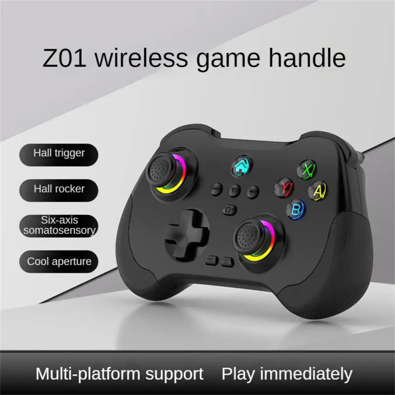 

For Switch/Android/Computer Wireless Game Handle Fashionable Dazzle Light Dual Hall Somatosensory Macro Programming PC Gamepads