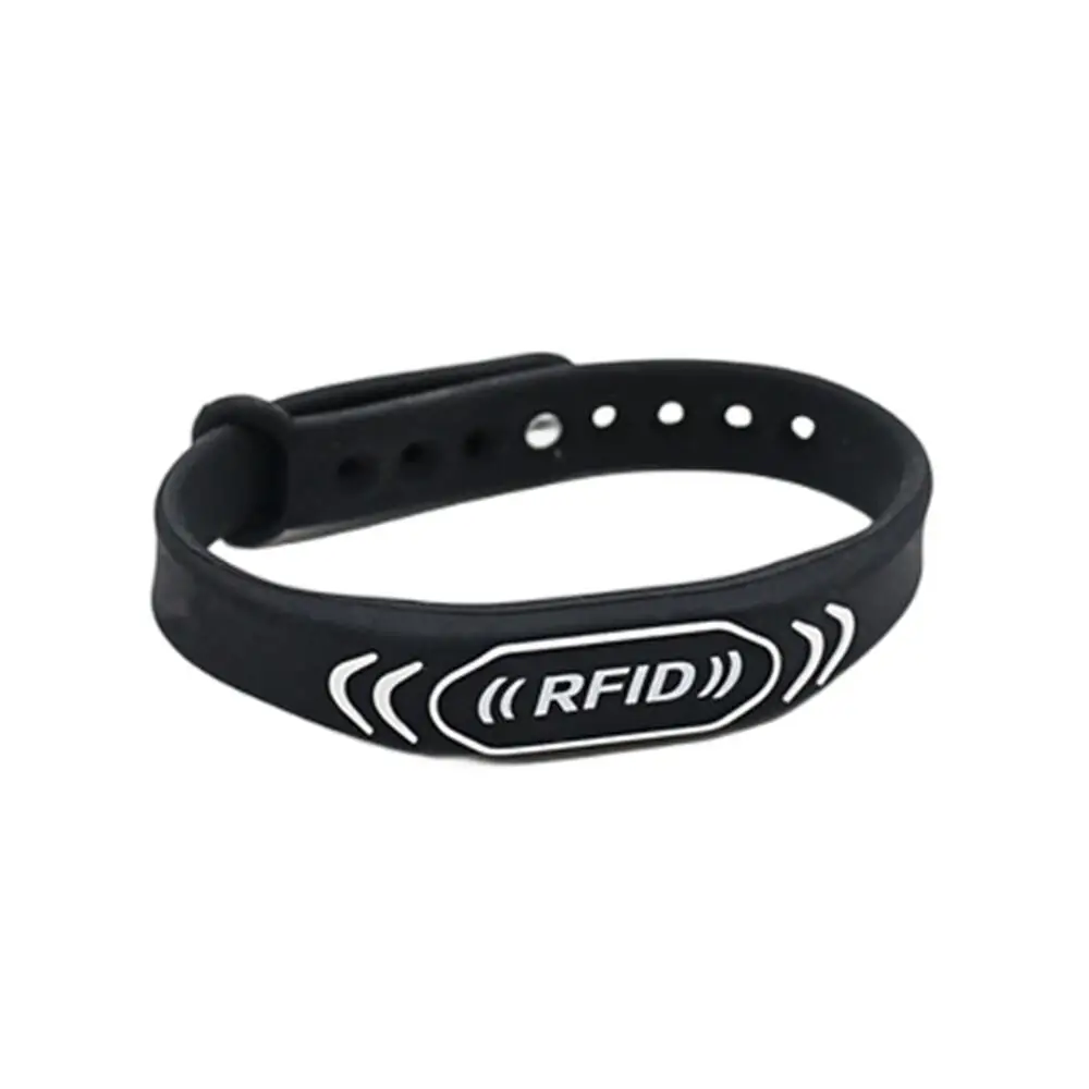 Pack Of 2 Writable T5577 RFID Silicone Wristbands - 125kHz, Rewritable, Black