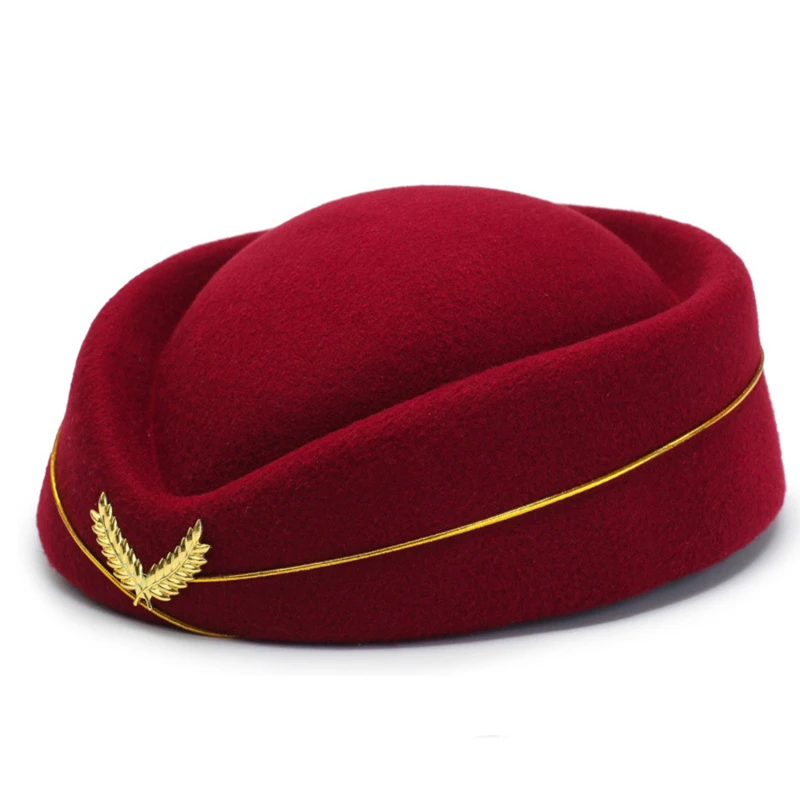 Damen Flugbegleiterin Kleidung Zubehör Flugbegleiterin Kostüm Flugbegleiterin Hut Stewardess Cosplay Business Uniform – Detail 3