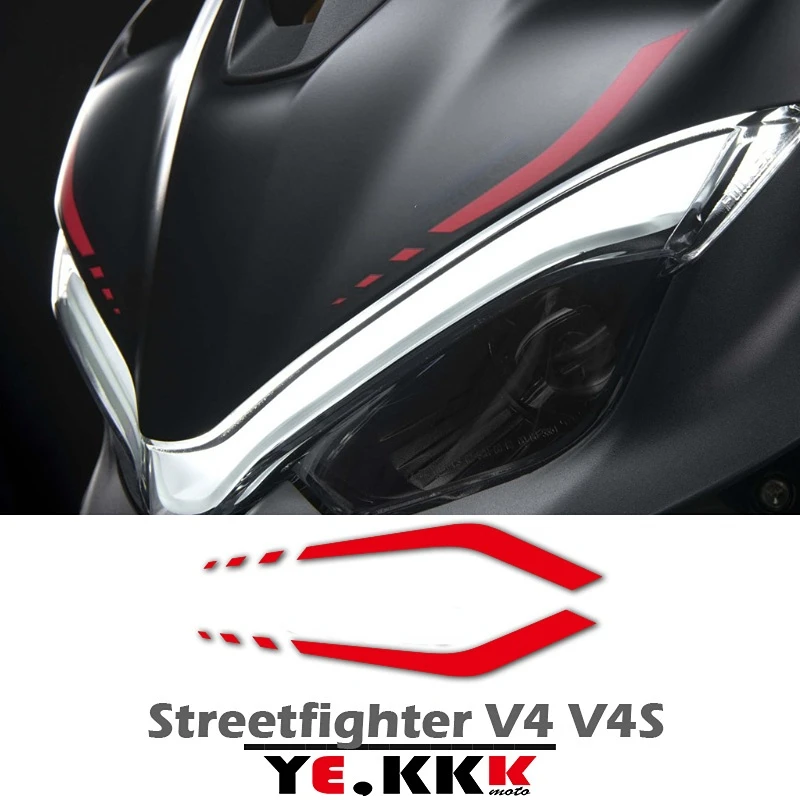 Universal Headshell Hood Sticker Decal Openwork Custom Red For Ducati Streetfighter V4 Streetfighter V4S white under hood led light kit with automatic on off universal fits any vehicle led lights automatic switch ties led strips