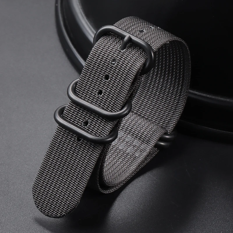 Premium Nylon Braided Sport Watch Band - Universal Replacement Wrist Strap with 5-Ring Buckle