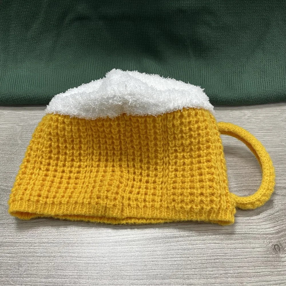 남녀공용 3D 맥주 컵 모자, 따뜻한 헤어 라인 캡, 이어 워머, 다목적 풀오버 모자, 해 선물