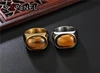 2 color Natural Tiger Eye Rings Flower Band Stone Ring For men Women Antique Silver Plated Fashion Jewelry 3