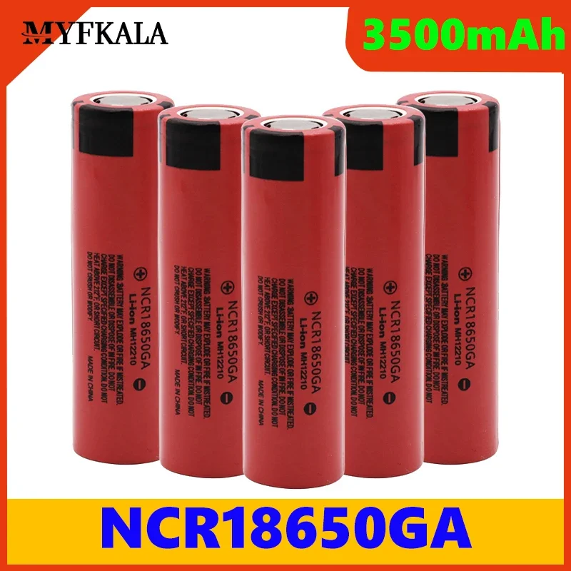 

100% New Original NCR 18650GA High Discharge 3.7V 3500mAh 18650 Rechargeable Battery Flashlight Flat-top Lithium Battery