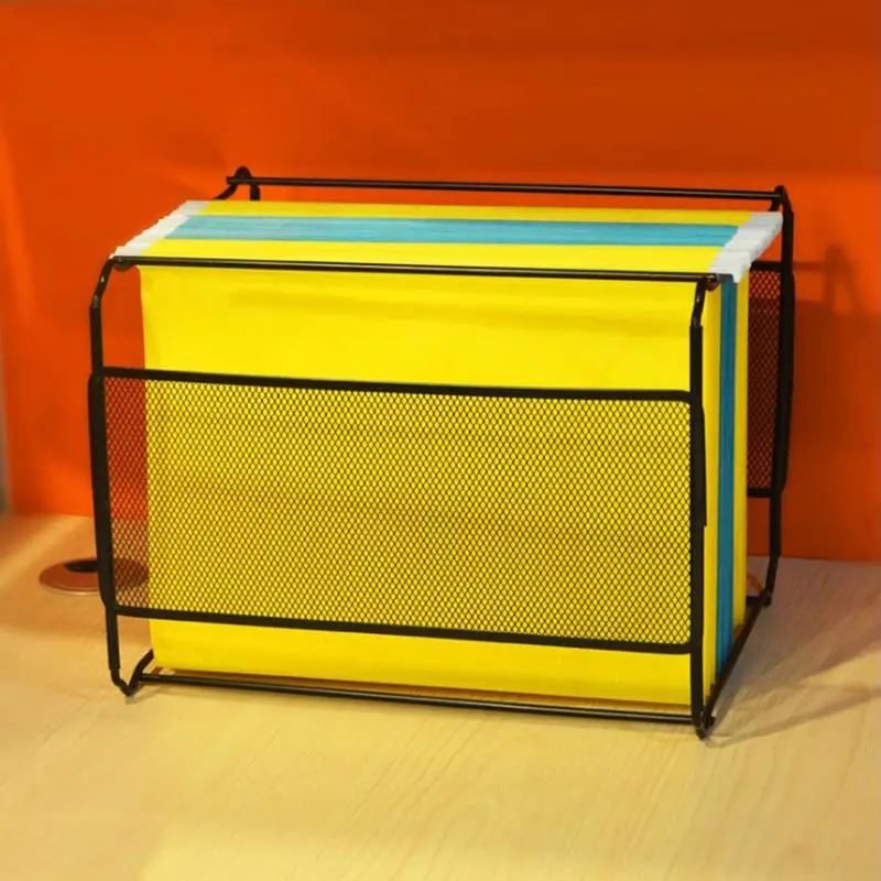 File Folder Box Mesh Metal Foldable A4 File Crate Folder Bin Hanging File Organizer Note books Hang Folders For Office Workers