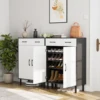 VOWNER Shoe Cabinet with Doors, 5-Tier Shoe Rack Organizer with 2 Drawers 6